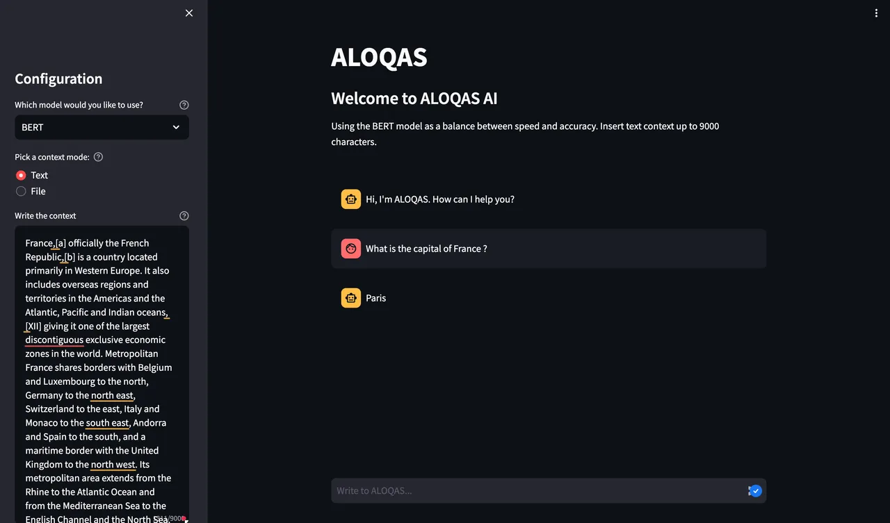 Aloqas - Chatbot IA Question Answering - 1